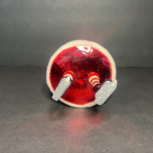 Whimsical Decorative Glass Santa Claus w/ Ice Skates Christmas Tree Ornament 6" - Picture 5 of 6